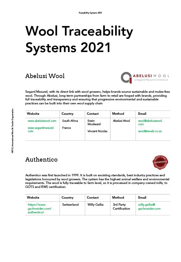 Wool Traceability Systems